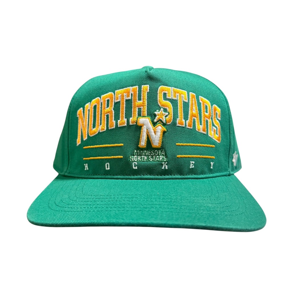 47 Brand Mens Minnesota North Stars Hat Vintage NHL Snapback Green Cotton OSFA